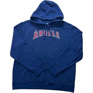 Los Angeles Angels MLB Fanatics Branded Wordmark Hoodie Blue Pullover Size XL